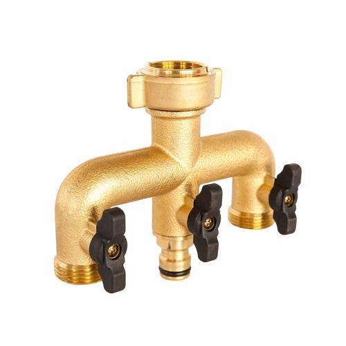 Jobmate Universal Screw 3-Way Tap 12mm Brass