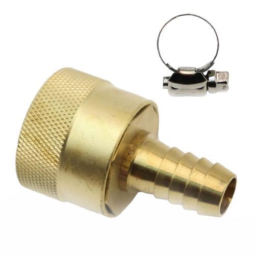 Jobmate Barb Hose Conn & Clamp 12mm Brass