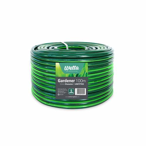 Wetta Gardener Unfitted Hose 12mm X 100m Green