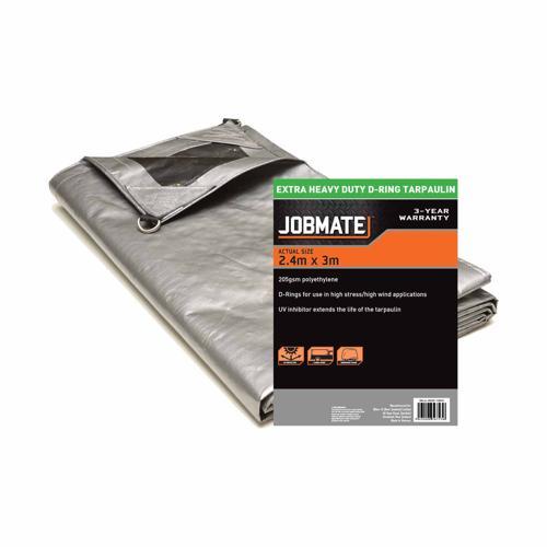 Jobmate Tarpaulin D-Ring 2.4m X 3m Silver/Black