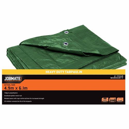 Jobmate Tarpaulin Heavy Duty 4.9m X 6.1m Green