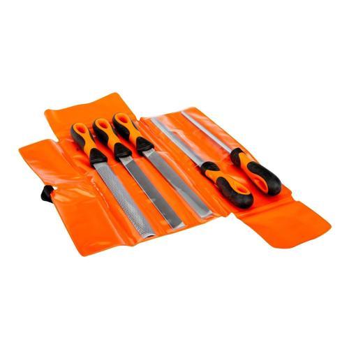 Bahco Ergo Engineering File Set 8 Inch 5 Piece Grey Orange And Black
