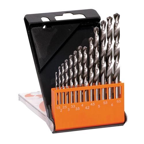 Frost Drill Set Metric HSS 1.5 - 6.5mm In 0.5mm Rises Silver