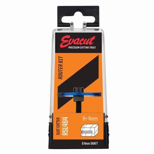 Evacut Router Bit Slot Cutter Shank: 6.4mm 4mm Blue And Grey