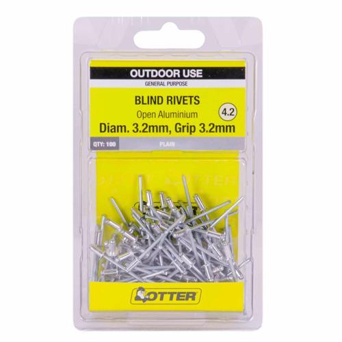 Otter Blind Rivets 4.2 Pack of 100 Aluminium