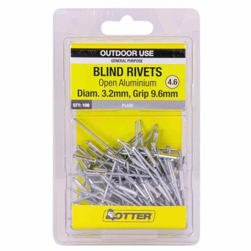 Otter Blind Rivets 4.6 Pack of 100 Aluminium