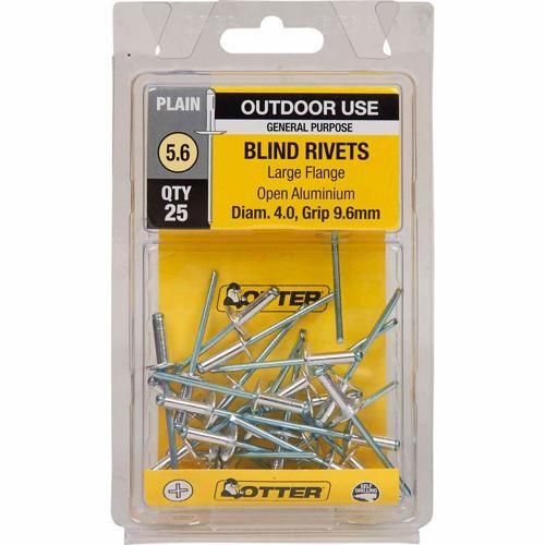 Otter Blind Rivets 5.6 Pack of 25 Aluminium RVLF40961