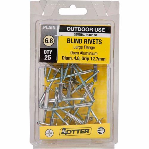 Otter Blind Rivets 6.8 Pack of 25 Aluminium RVLF48121