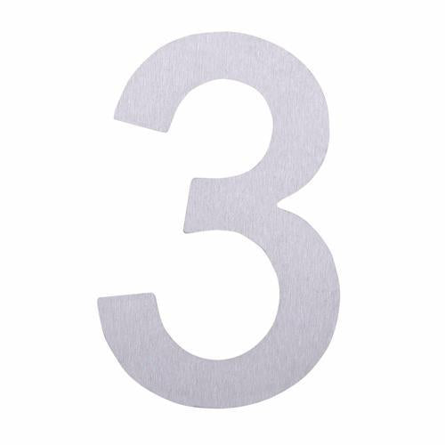 Elements Hardware Adhesive Stainless Steel Numeral #3 100mm Stainless Steel