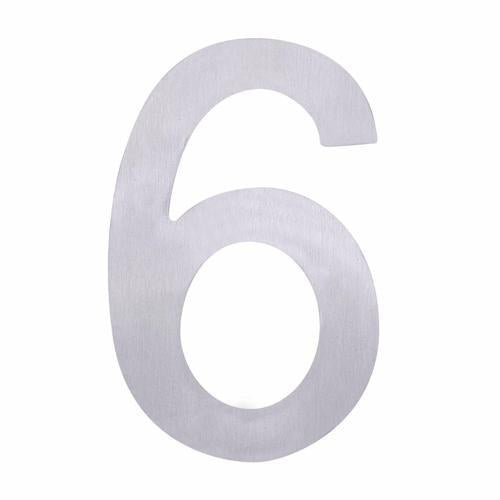 Elements Hardware Adhesive Stainless Steel Numeral #6 100mm Stainless Steel