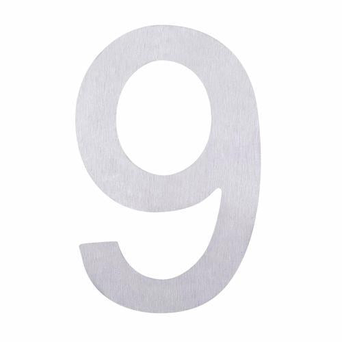 Elements Hardware Adhesive Stainless Steel Numeral #9 100mm Stainless Steel