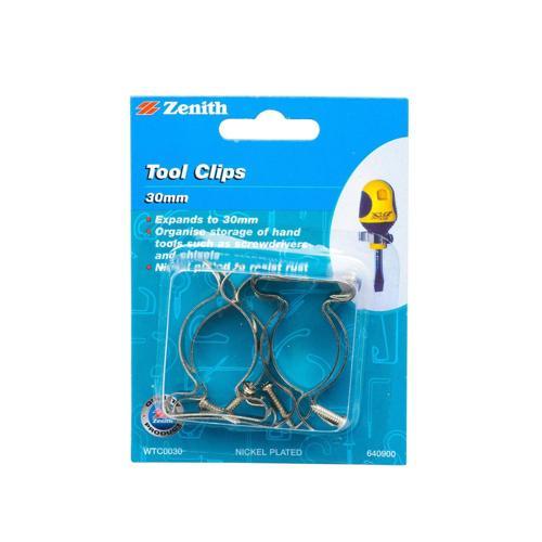 Zenith Tool Clip 30mm Nickel Plated Pack of 4