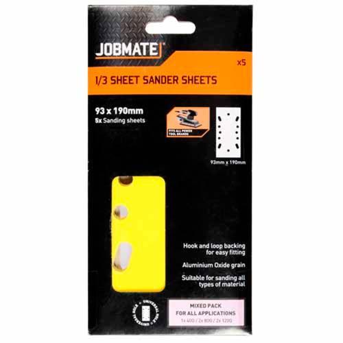 Jobmate S/Paper Sheet 5pc 93x190mm