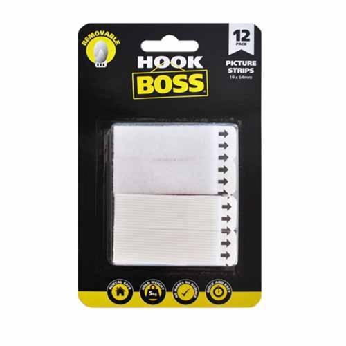 Hook Boss Removable Picture Hanging Strips Pack of 12 53146