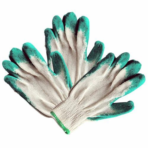 Number 8 Gloves Latex Coated One Size Pack of 3 Green