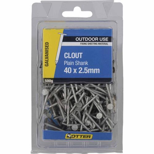 Otter Clout Nails 40 X 2.5mm 500g Galvanised