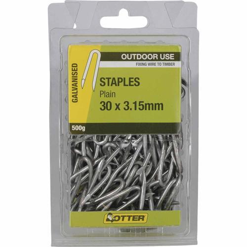 Otter Plain Staples 30 X 3.15mm 500g Galvanised