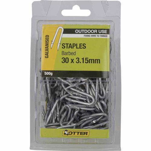 Otter Barbed Staples 30 X 3.15mm 500g Galvanised