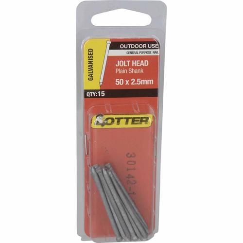 Otter Jolt Head Nails 50 X 2.5mm Galvanised Pack of 15