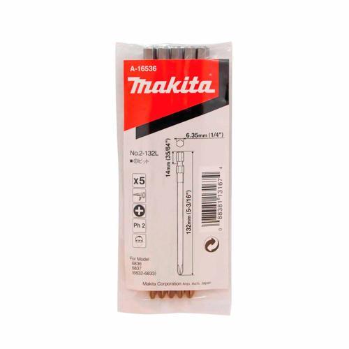 Makita Screwdriver Bit 132mm Silver Pack of 5