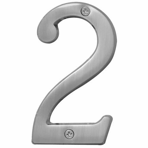 HY-KO Letterbox Number 2 102mm Satin Nickel