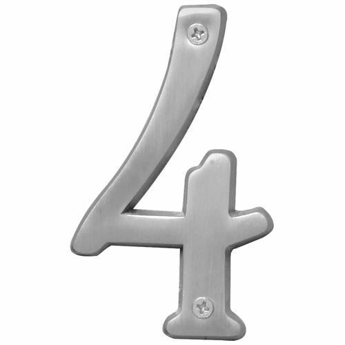HY-KO Letterbox Number 4 102mm Satin Nickel