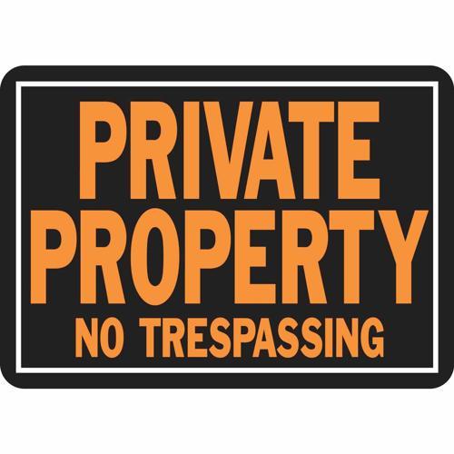 HY-KO Private Property No Trespass Sign 355mm L: 235mm