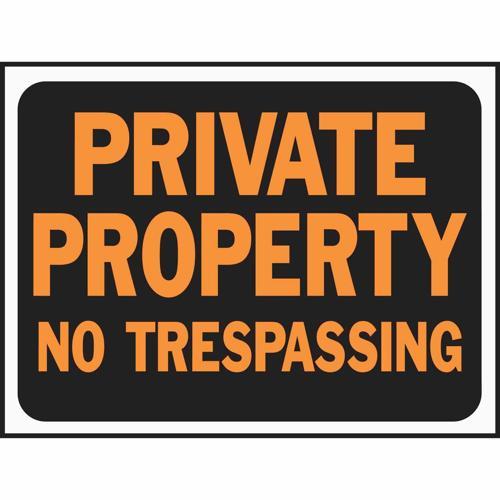 HY-KO Prvt Property No Trespass Sign 305mm L: 216mm