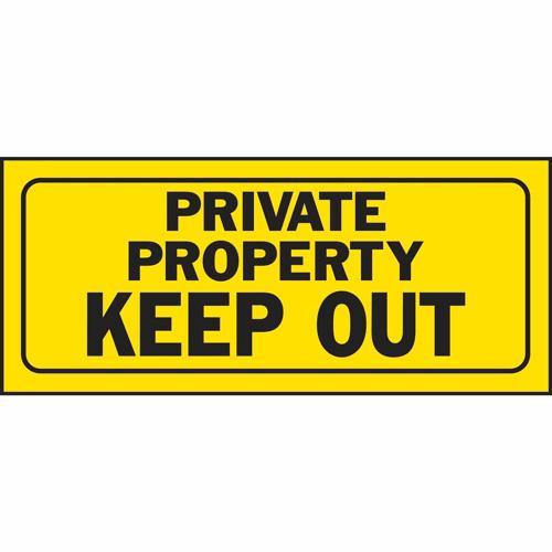 HY-KO Private Property Keep Out Sign 355mm L: 152mm