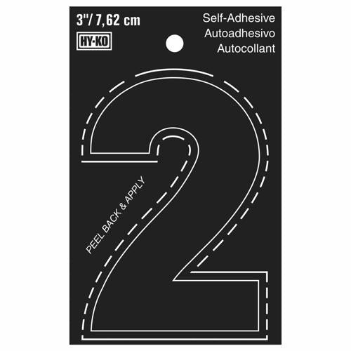 HY-KO Letterbox Number 2 76mm Black