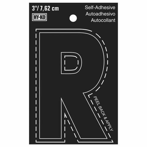 HY-KO Letterbox Letter R 76mm Black