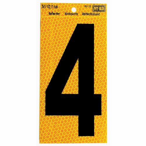 HY-KO Letterbox Number 4 127mm Yellow