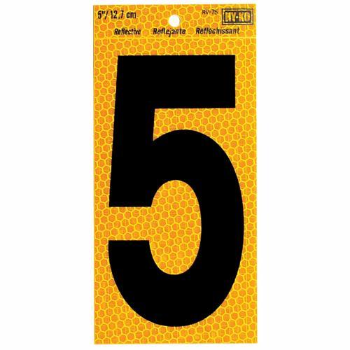 HY-KO Letterbox Number 5 127mm Yellow