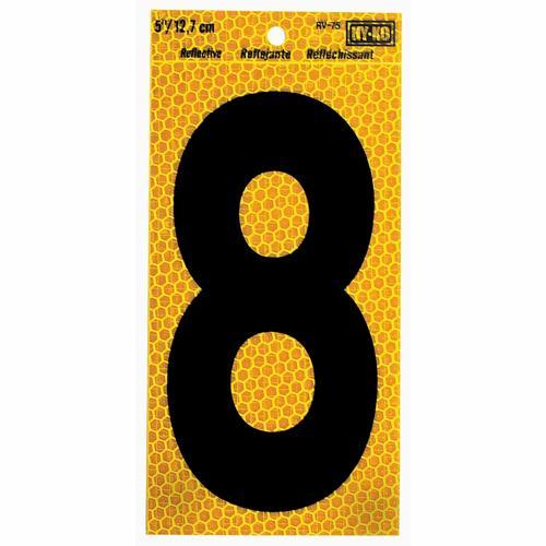 HY-KO Letterbox Number 8 127mm Yellow