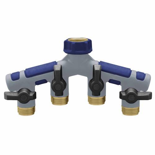 Orbit Max 4 Way Tap Connector 20mm Blue & Grey