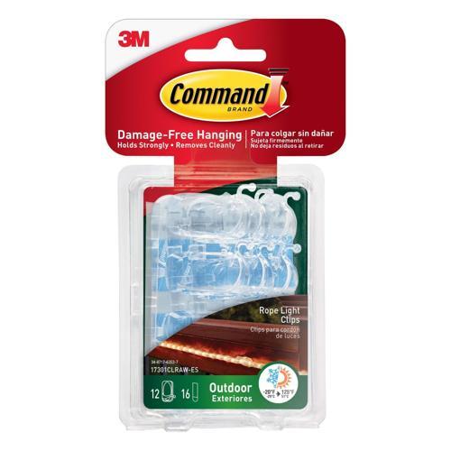 Command Outdoor Rope Light Clips With Foam Strips 17301CLRAW-ES Pack of 12