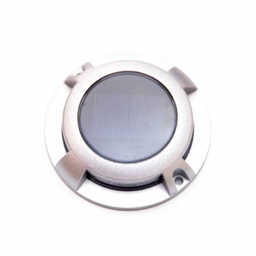 Vectral Solar Puck Lights Round 110mm Pack of 2 Silver