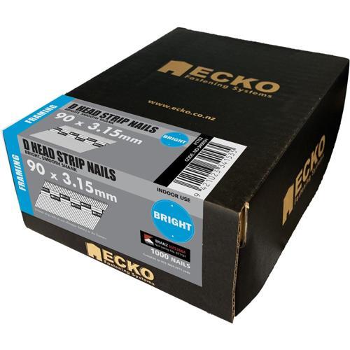 Ecko D Head Collated Framing Nails Gasless Handy Pack 90 X 3.15mm Pack of 1000