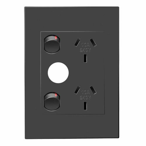 HPM Vertical Double Powerpoint With Extra Hole Grey