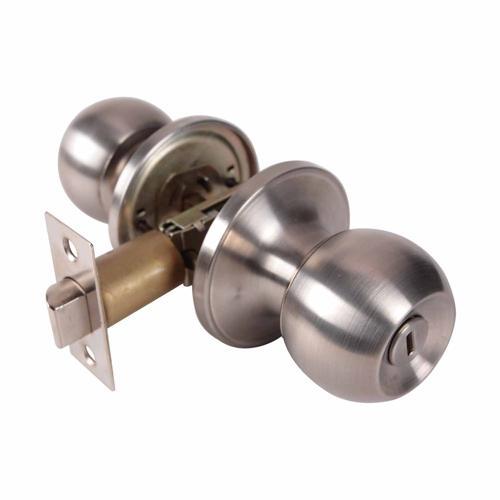 Number 8 Privacy Knob Set Satin Stainless Steel Finish