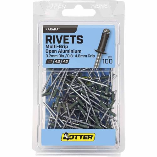 Otter Blind Rivets 3.2 Pack of 100 Aluminium Karaka