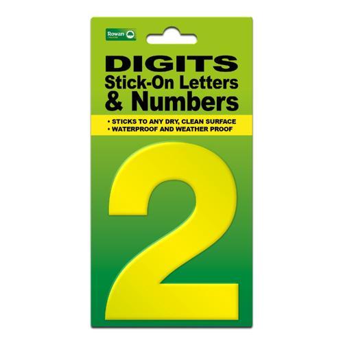 Classic Sign High Visibility Digit 80mm Yellow 80mm-HV-YEL-2