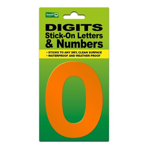 Classic Sign High Visibility Digit 80mm Orange 80mm-HV-ORAN-0