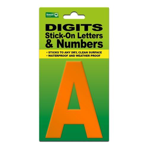 Classic Sign High Visibility Digit 80mm Orange 80mm-HV-ORAN-A