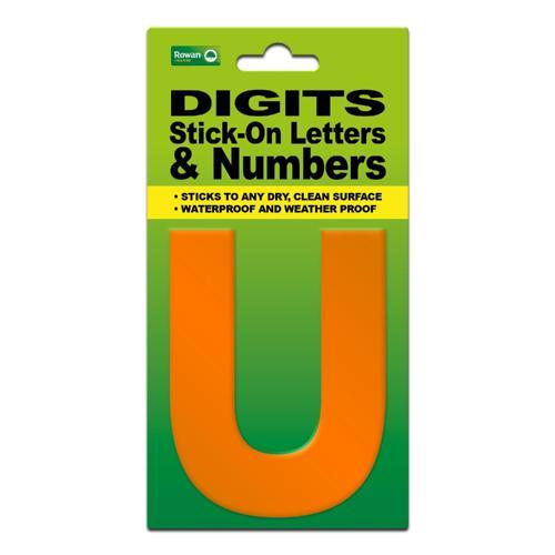 Classic Sign High Visibility Digit 80mm Orange 80mm-HV-ORAN-U