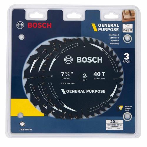 Bosch General Purpose Circular Saw Blade Set For Wood 184mm Pack of 3