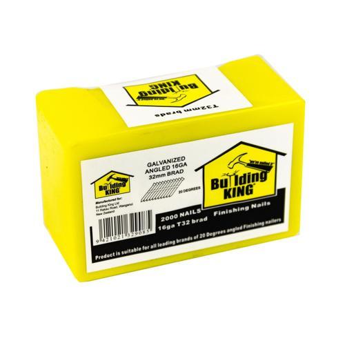 Building King Angled Brad Nails 32mm X 16g Galvanised Pack of 2 000