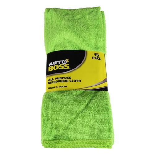 AUTO BOSS Microfibre Cloths Pack of 15