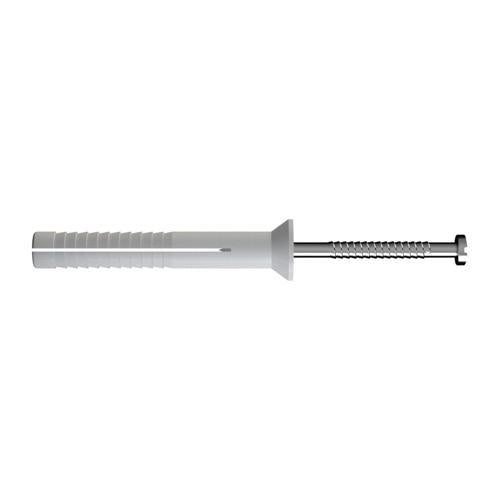 Bremick Nylon Nail In Anchors - Countersunk 6.5 X 50mm Zinc Plated Pack of 100
