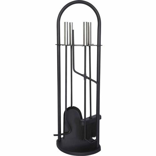 Nouveau Fireside Tool Set 5 Piece Black & Chrome